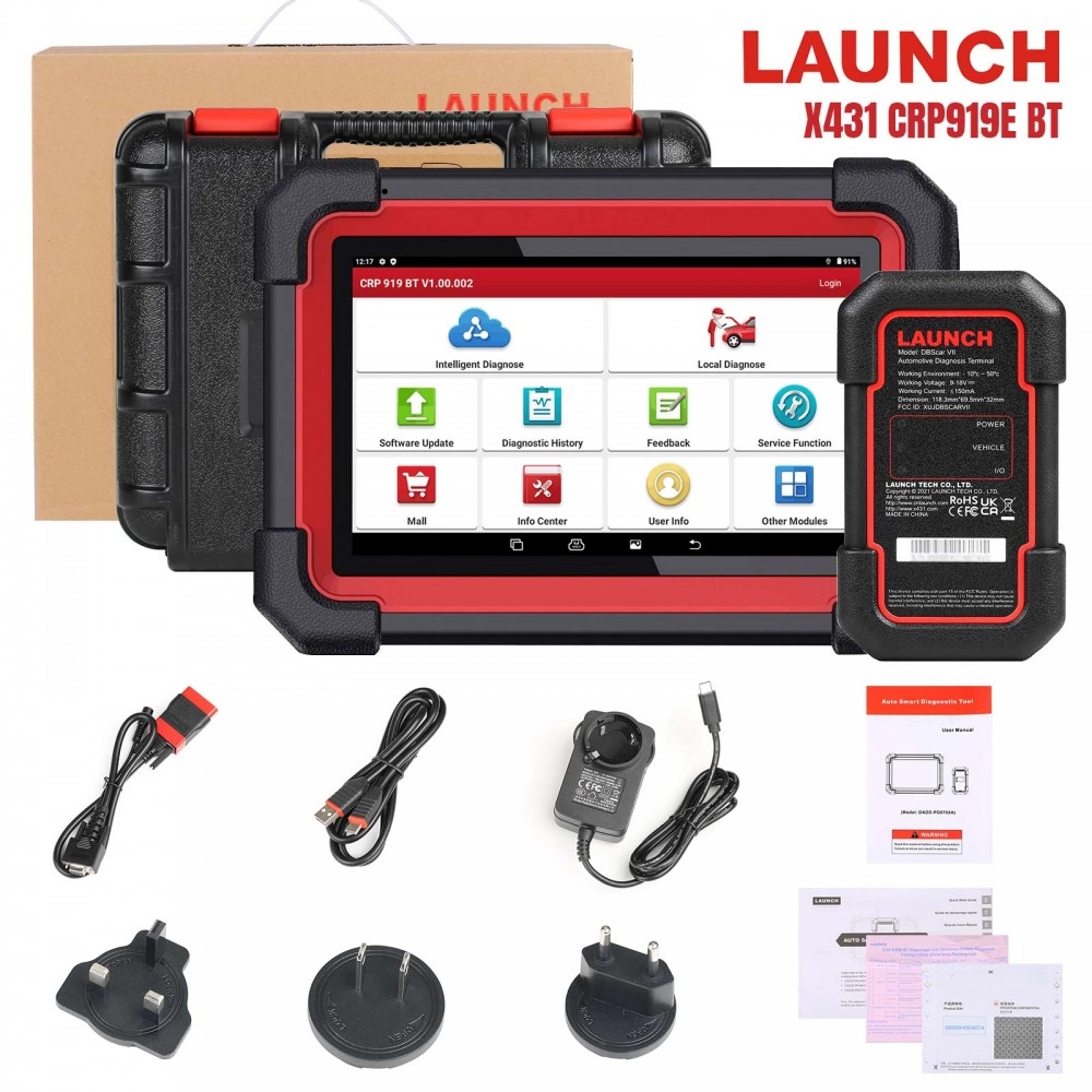 Launch X431 CRP919E BT Car Diagnostic Tool DBScar VII VCI Auto OBD OBD2 Scanner Active Test ECU Coding CANFD DOIP 31+ Reset Services