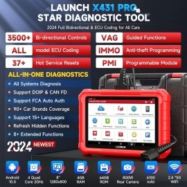 2024 Launch X431 PRO STAR Bidirectional Scanner All System Diagnostic Scan Tool with CAN FD & DoIP, 37+ Service, ECU Coding, VAG Guide